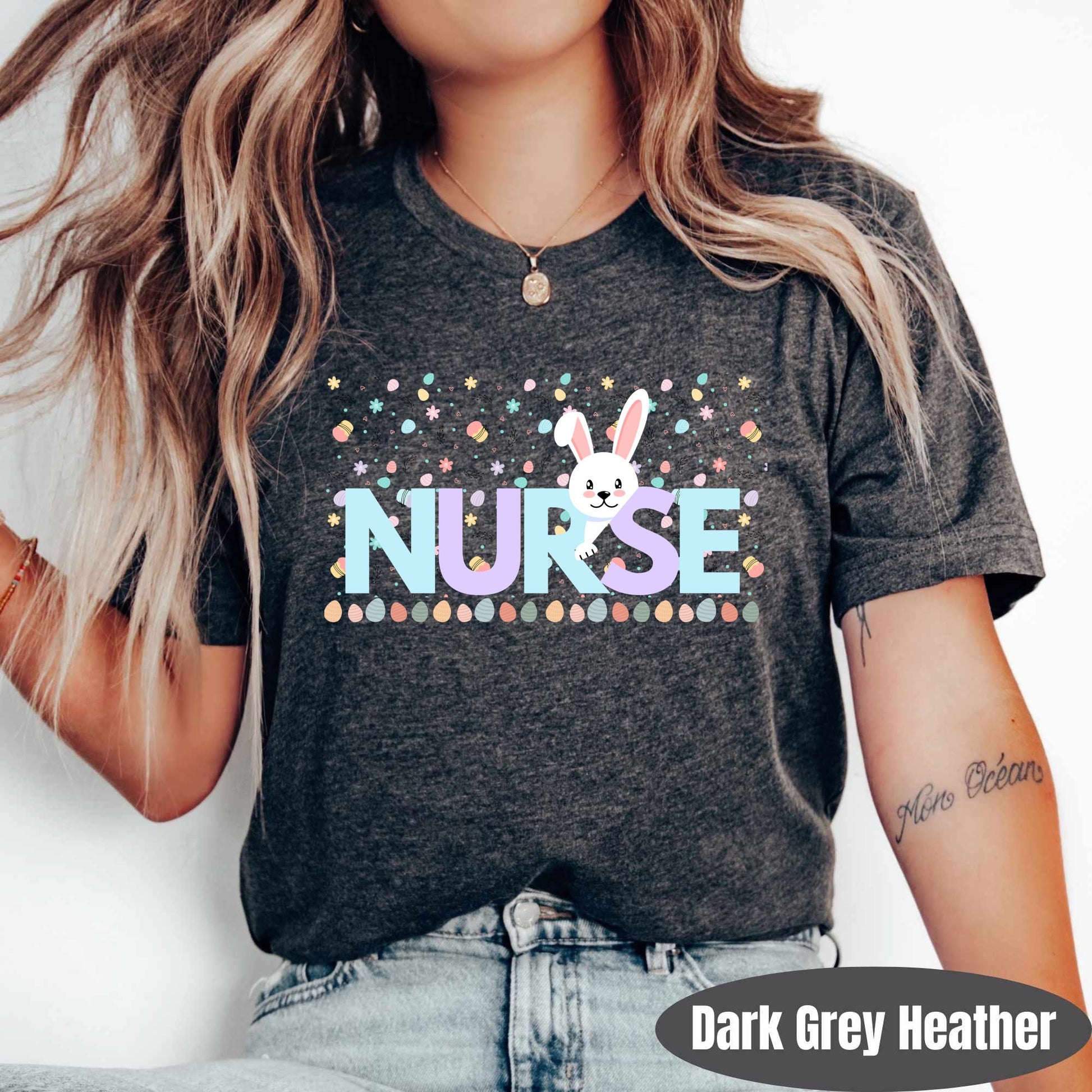 Cute Bunny Nurse Graphic Print T-Shirt product type
