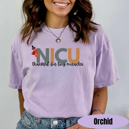NICU Thanksgiving Nurse Shirt Comfort Colors Fall Nicu T-Shirt Neonatal Intensive Care Nurse Neonatal ICU Nurse Shirt Nicu Gift NICU Staff