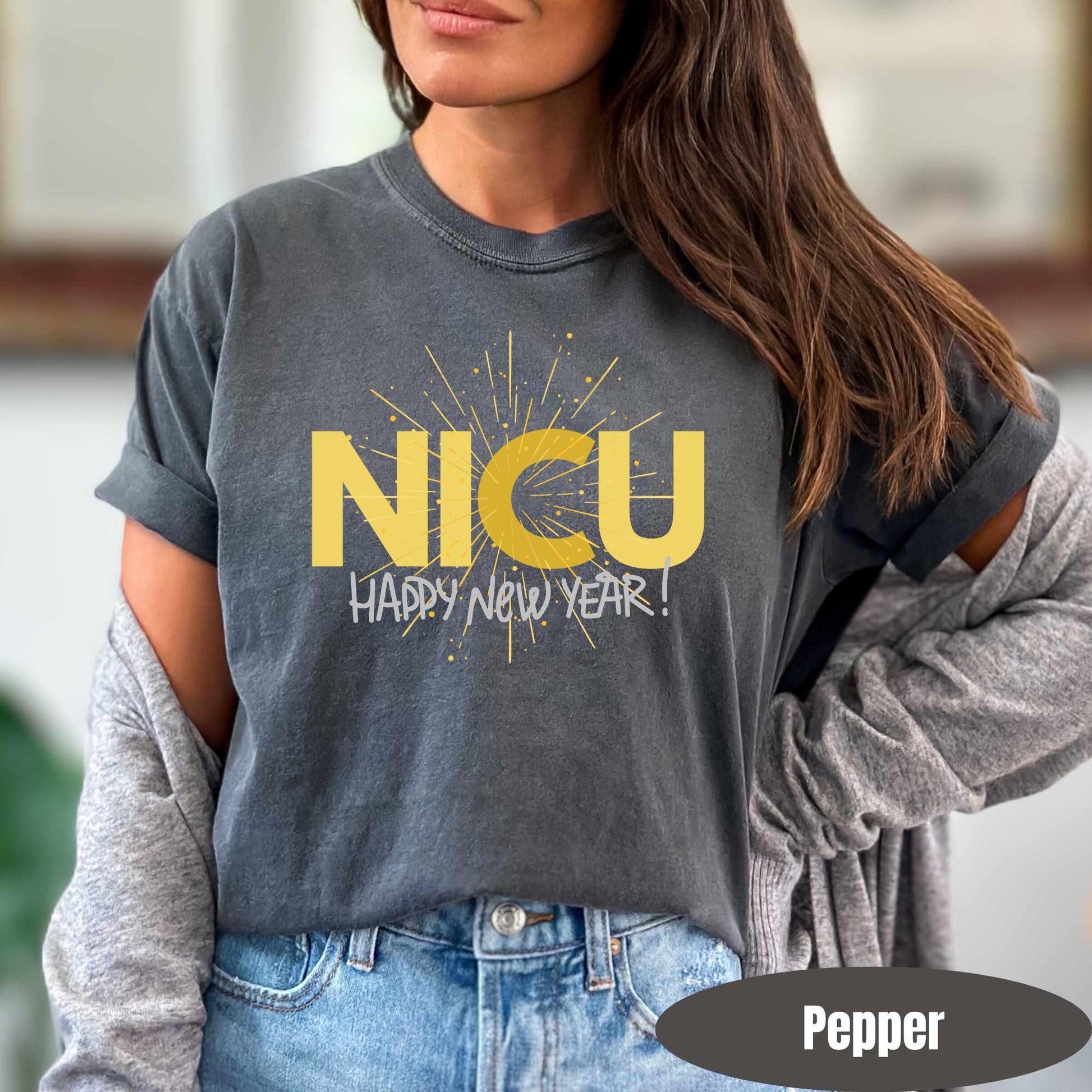 NICU Nurse New Years Shirt Comfort Colors Neonatal ICU Nurse TShirt New NYE Nicu Nurse Tee Poppin Bottles For New Years Nicu Holiday Team