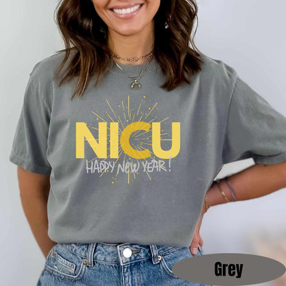 NICU Nurse New Years Shirt Comfort Colors Neonatal ICU Nurse TShirt New NYE Nicu Nurse Tee Poppin Bottles For New Years Nicu Holiday Team