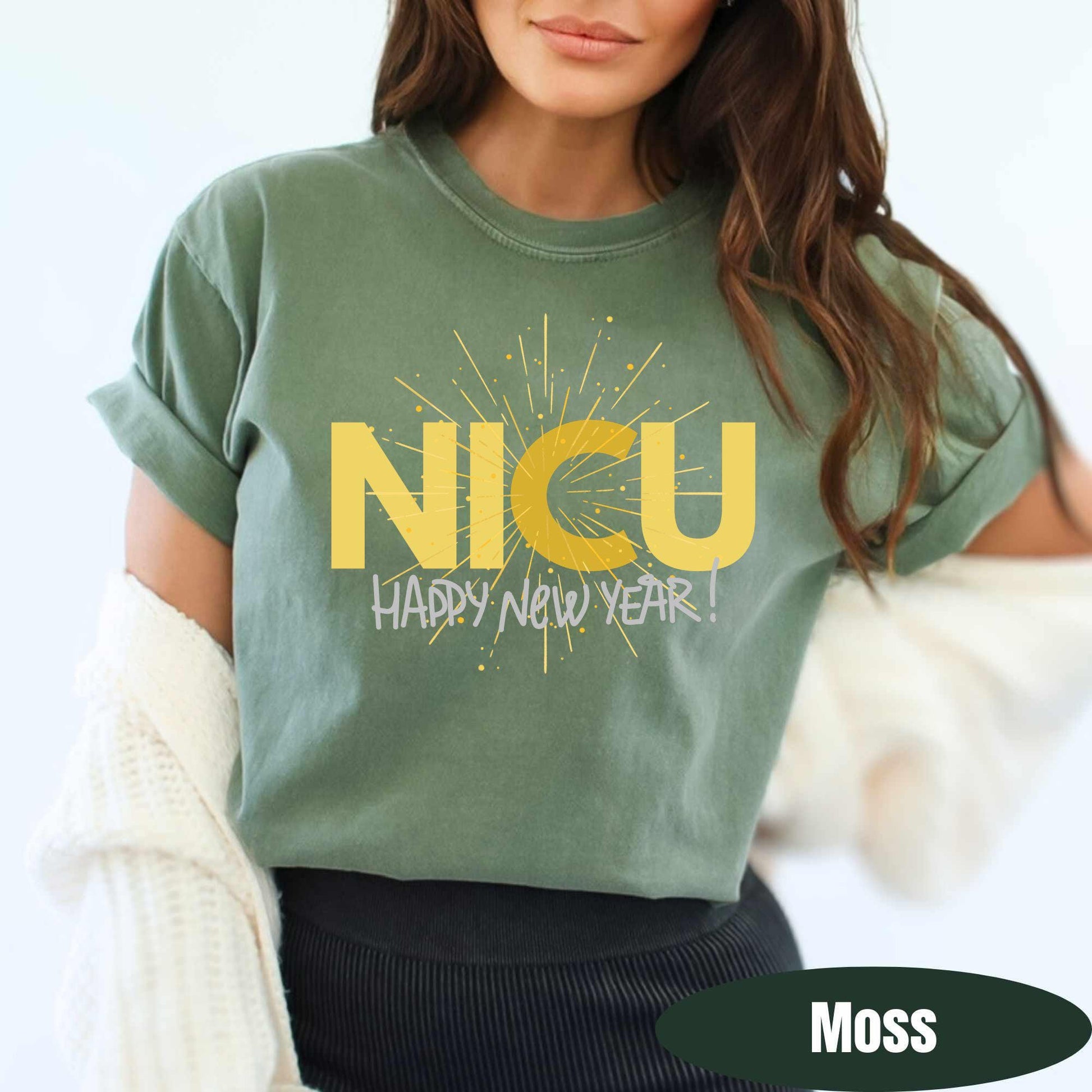 NICU Nurse New Years Shirt Comfort Colors Neonatal ICU Nurse TShirt New NYE Nicu Nurse Tee Poppin Bottles For New Years Nicu Holiday Team