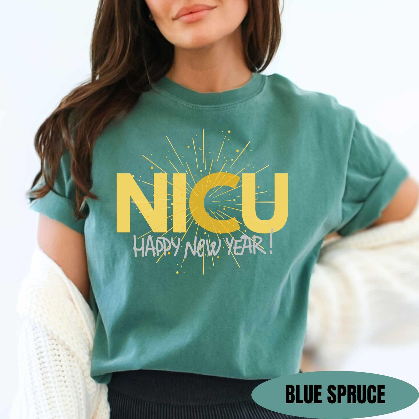 NICU Nurse New Years Shirt Comfort Colors Neonatal ICU Nurse TShirt New NYE Nicu Nurse Tee Poppin Bottles For New Years Nicu Holiday Team