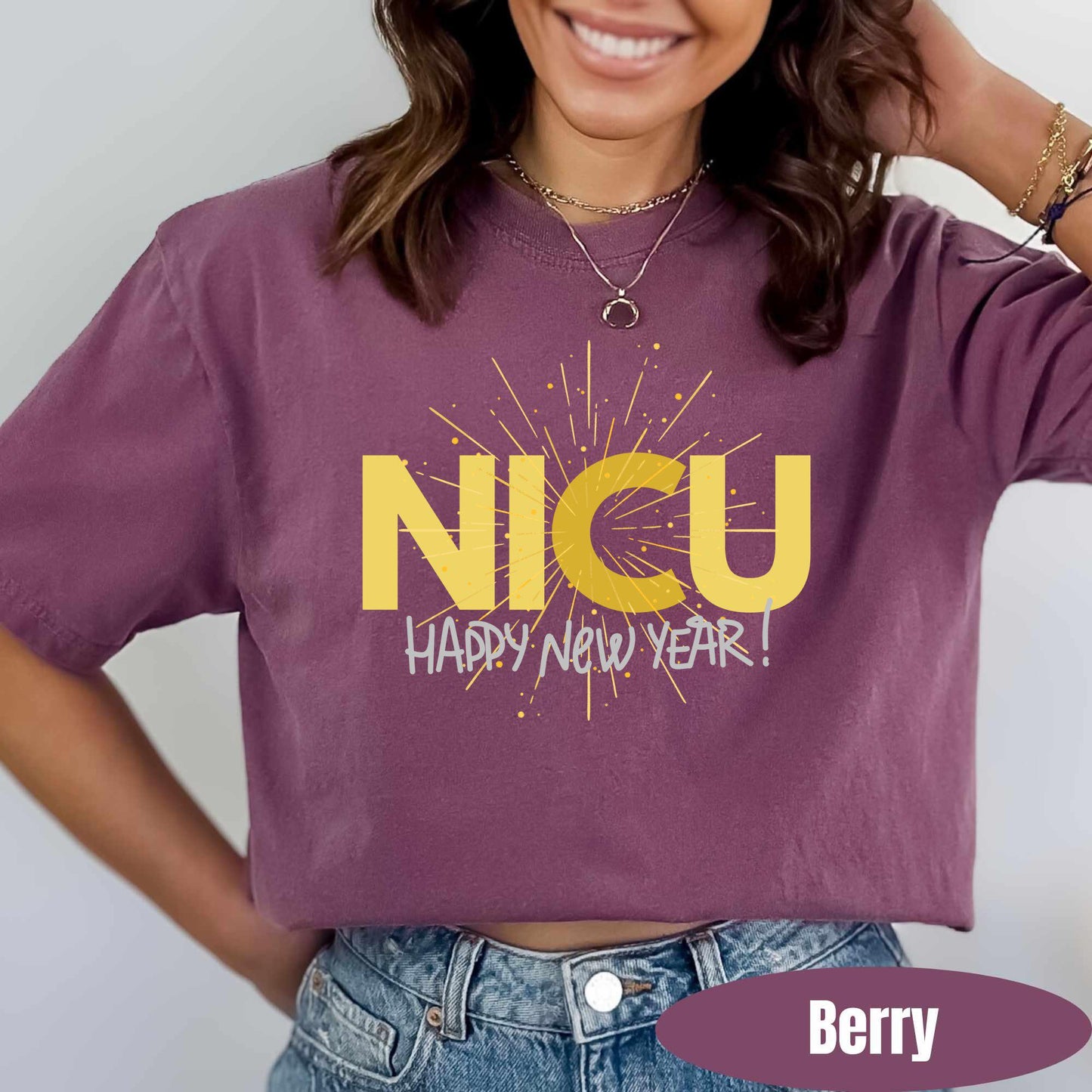 NICU Nurse New Years Shirt Comfort Colors Neonatal ICU Nurse TShirt New NYE Nicu Nurse Tee Poppin Bottles For New Years Nicu Holiday Team