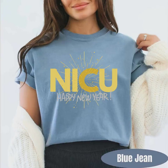 NICU Nurse New Years Shirt Comfort Colors Neonatal ICU Nurse TShirt New NYE Nicu Nurse Tee Poppin Bottles For New Years Nicu Holiday Team